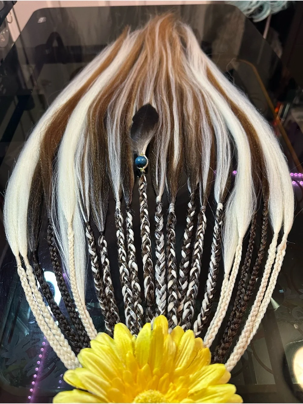 Two-Tone Braided Clip-In Hair Extensions - Blonde & Brown